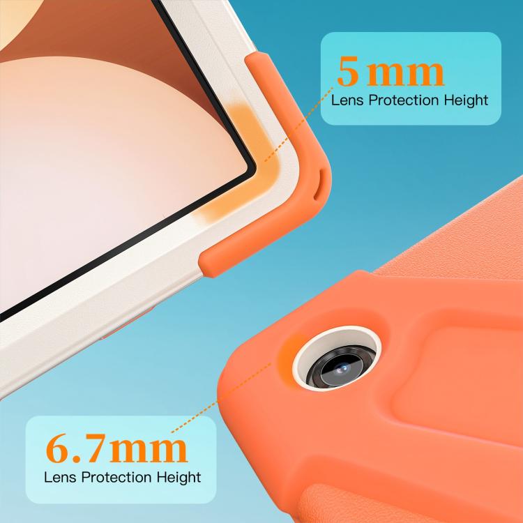 For Samsung Galaxy Tab A11+ Rotatable Holder Silicone Hybrid PC Tablet Case with Shoulder Strap