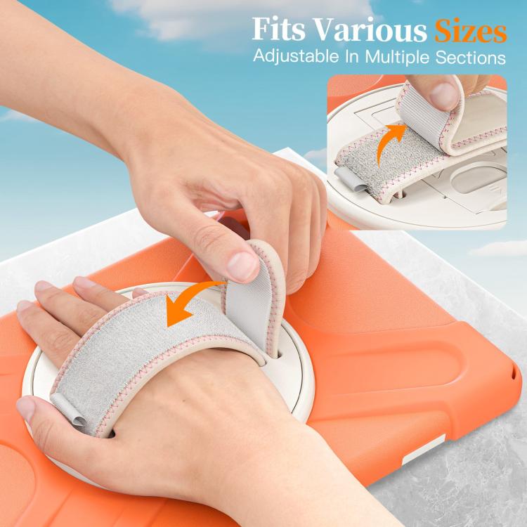 For Samsung Galaxy Tab A11+ Rotatable Holder Silicone Hybrid PC Tablet Case with Shoulder Strap