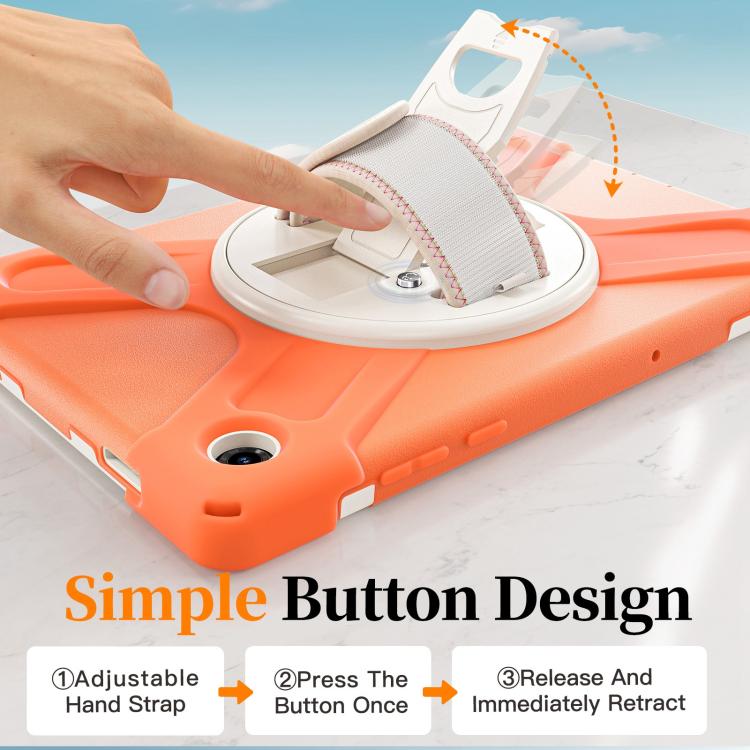 For Samsung Galaxy Tab A11+ Rotatable Holder Silicone Hybrid PC Tablet Case with Shoulder Strap