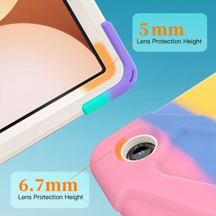 For Samsung Galaxy Tab A11+ Rotatable Holder Silicone Hybrid PC Tablet Case with Shoulder Strap