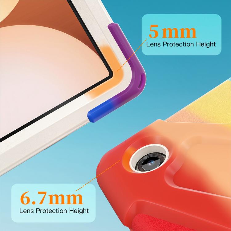 For Samsung Galaxy Tab A11+ Rotatable Holder Silicone Hybrid PC Tablet Case with Shoulder Strap