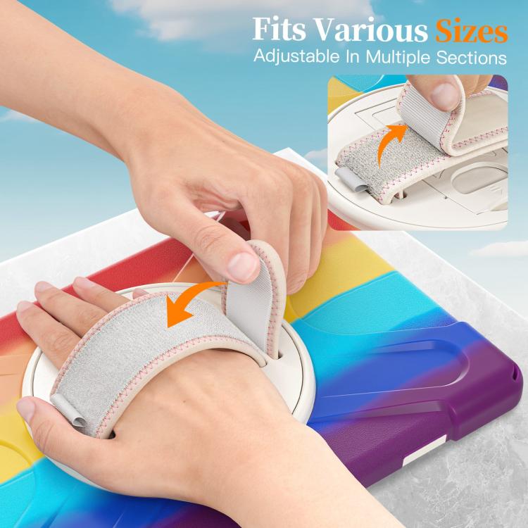 For Samsung Galaxy Tab A11+ Rotatable Holder Silicone Hybrid PC Tablet Case with Shoulder Strap