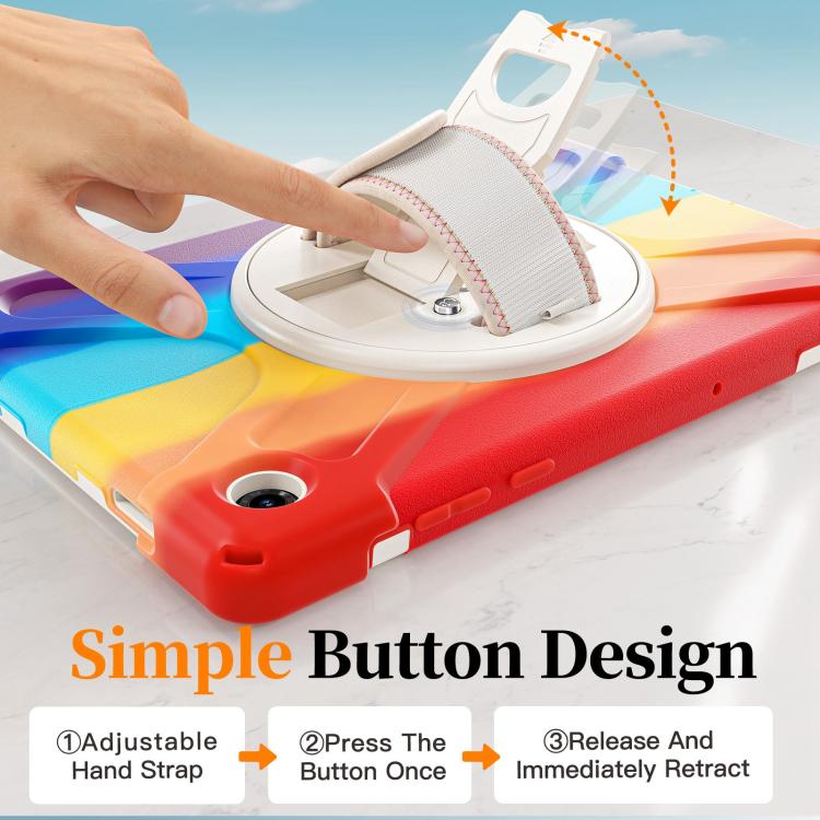 For Samsung Galaxy Tab A11+ Rotatable Holder Silicone Hybrid PC Tablet Case with Shoulder Strap