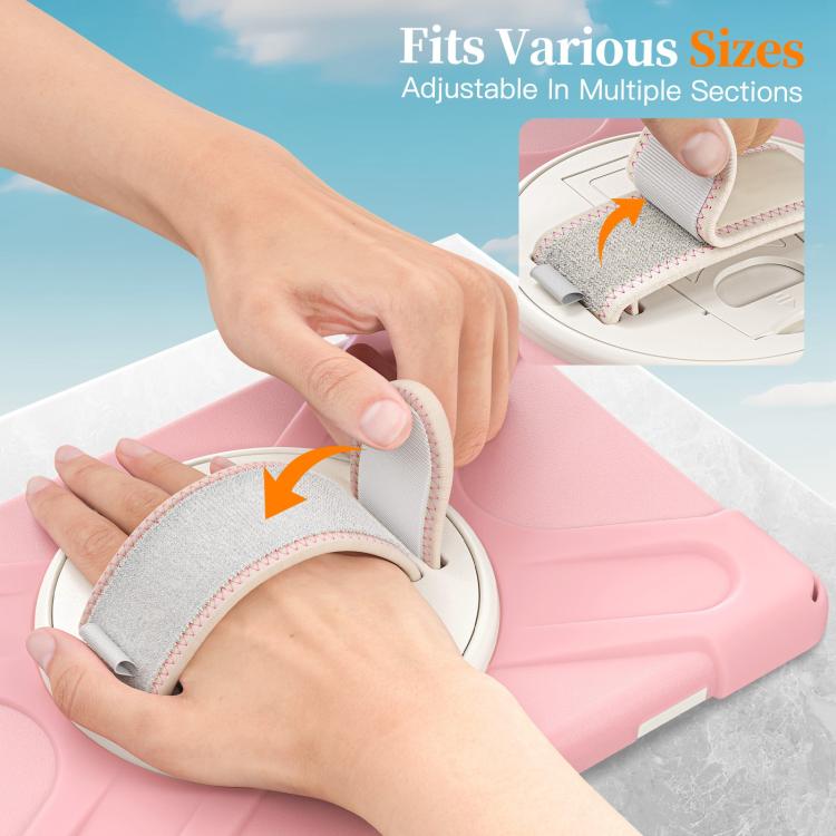 For Samsung Galaxy Tab A11+ Rotatable Holder Silicone Hybrid PC Tablet Case with Shoulder Strap
