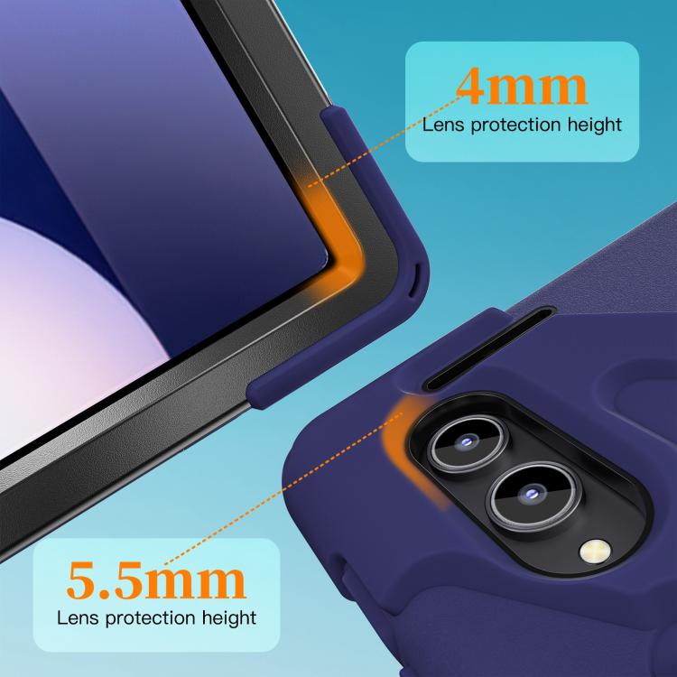 For Samsung Galaxy Tab S11 Ultra Rotatable Holder Silicone Hybrid PC Tablet Case with Shoulder Strap