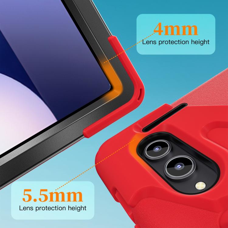 For Samsung Galaxy Tab S11 Ultra Rotatable Holder Silicone Hybrid PC Tablet Case with Shoulder Strap