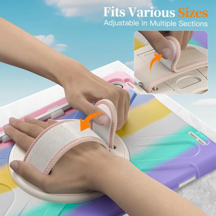 For Samsung Galaxy Tab S11 Ultra Rotatable Holder Silicone Hybrid PC Tablet Case with Shoulder Strap