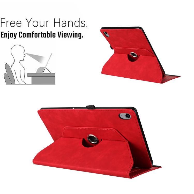 For iPad 2022 / 2025 Smile Embossed Rotation Holder Leather Smart Tablet Case
