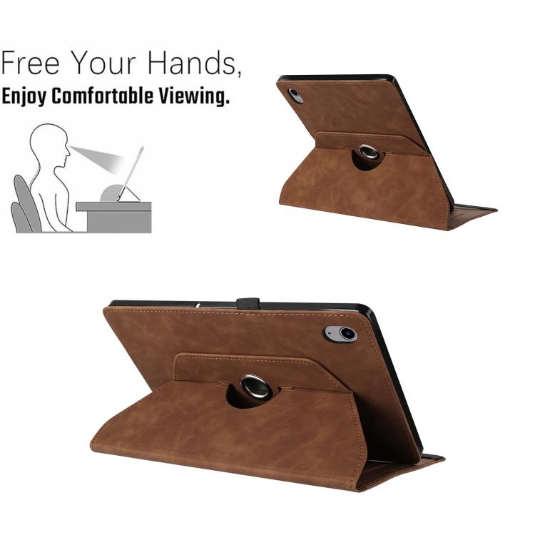 For iPad 2022 / 2025 Smile Embossed Rotation Holder Leather Smart Tablet Case