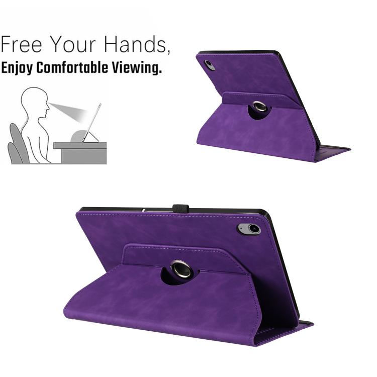 For iPad 2022 / 2025 Smile Embossed Rotation Holder Leather Smart Tablet Case
