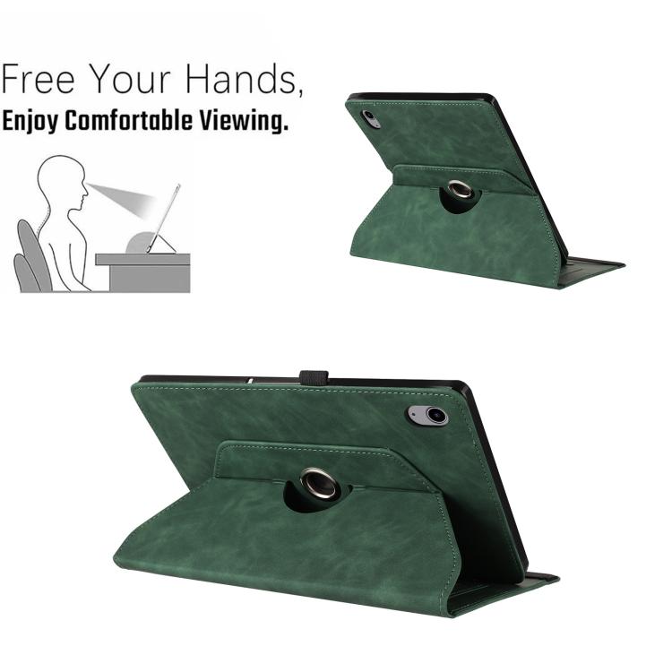 For iPad 2022 / 2025 Smile Embossed Rotation Holder Leather Smart Tablet Case