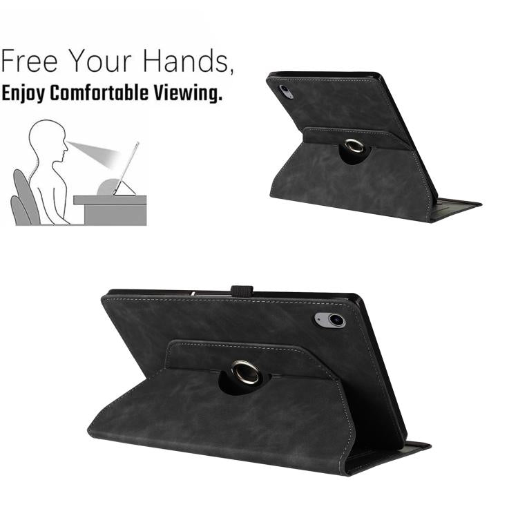 For iPad 2022 / 2025 Smile Embossed Rotation Holder Leather Smart Tablet Case