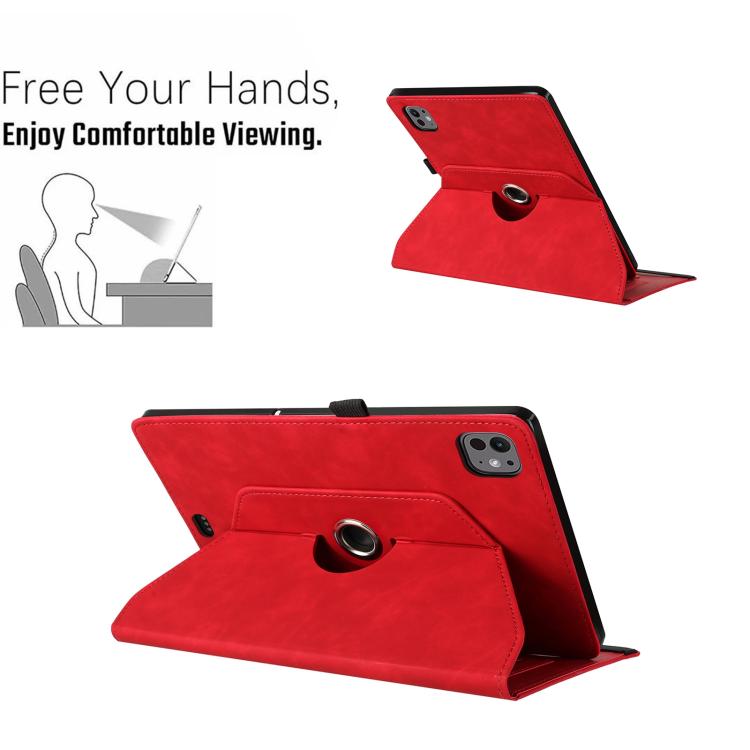 For iPad Air 11 2026 / 2025 / 2024 Smile Embossed Rotation Holder Leather Smart Tablet Case