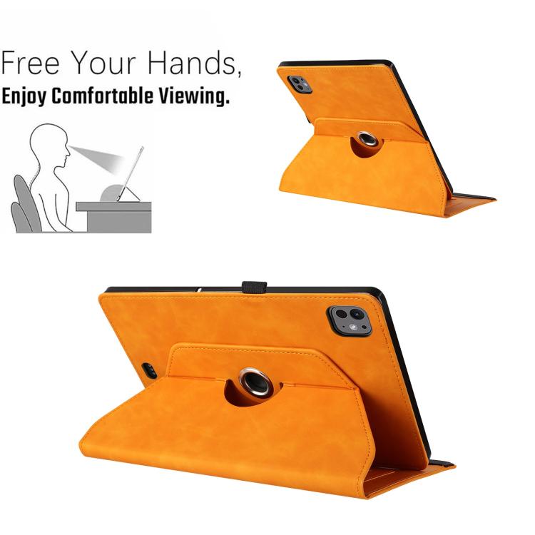For iPad Air 11 2026 / 2025 / 2024 Smile Embossed Rotation Holder Leather Smart Tablet Case