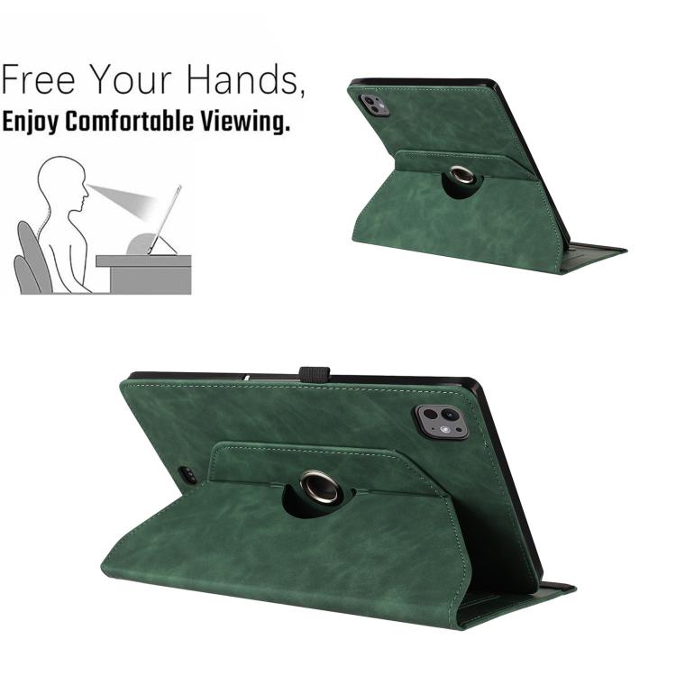 For iPad Air 11 2026 / 2025 / 2024 Smile Embossed Rotation Holder Leather Smart Tablet Case