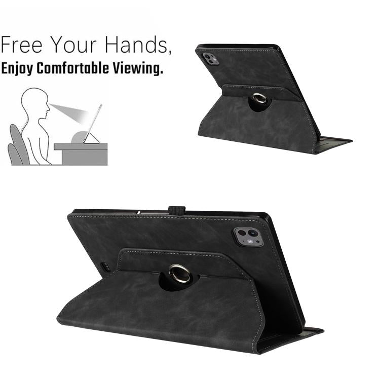 For iPad Air 11 2026 / 2025 / 2024 Smile Embossed Rotation Holder Leather Smart Tablet Case