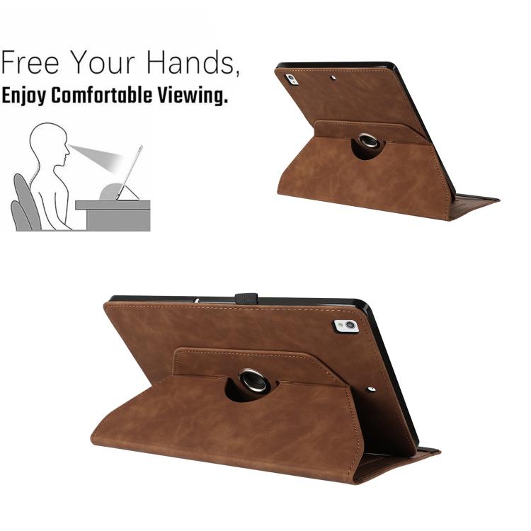 For iPad 10.2 2020 / 2019 / 10.5 2019 Smile Embossed Rotation Holder Leather Smart Tablet Case