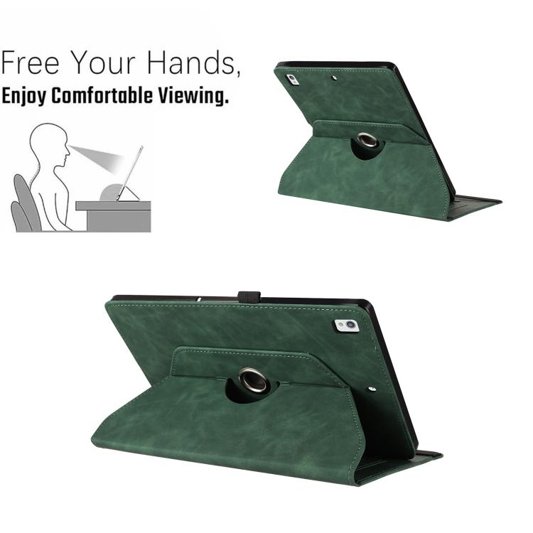 For iPad 10.2 2020 / 2019 / 10.5 2019 Smile Embossed Rotation Holder Leather Smart Tablet Case