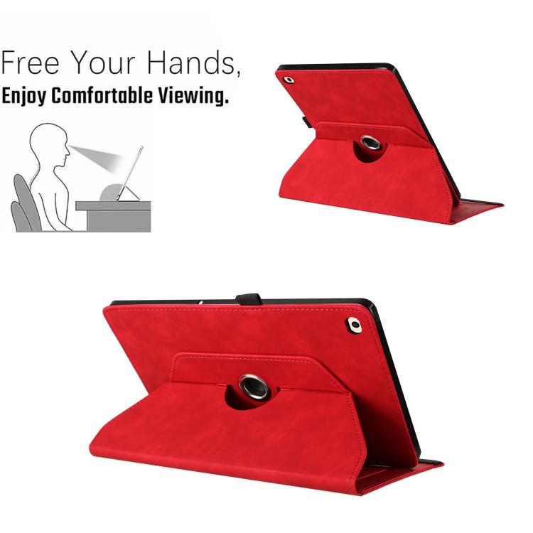 For iPad Air 2 / 1 / 9.7 2018 / 2017 Smile Embossed Rotation Holder Leather Smart Tablet Case