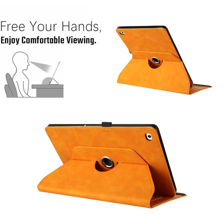 For iPad Air 2 / 1 / 9.7 2018 / 2017 Smile Embossed Rotation Holder Leather Smart Tablet Case