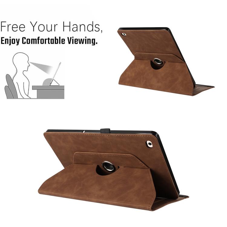 For iPad Air 2 / 1 / 9.7 2018 / 2017 Smile Embossed Rotation Holder Leather Smart Tablet Case