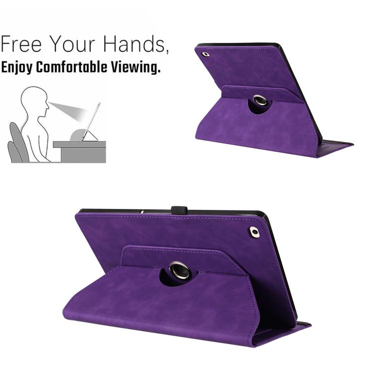For iPad Air 2 / 1 / 9.7 2018 / 2017 Smile Embossed Rotation Holder Leather Smart Tablet Case
