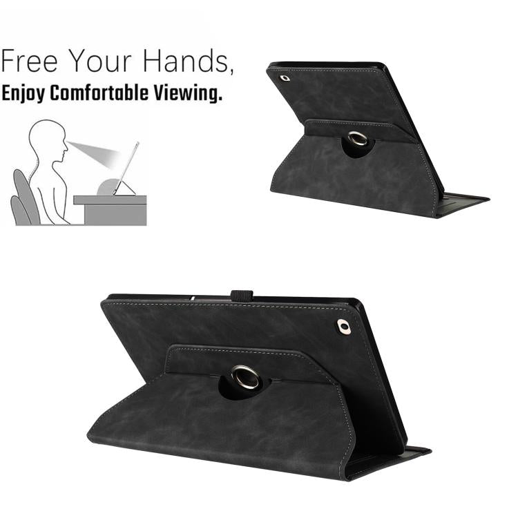 For iPad Air 2 / 1 / 9.7 2018 / 2017 Smile Embossed Rotation Holder Leather Smart Tablet Case