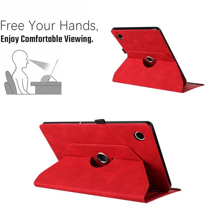 For Samsung Galaxy Tab A11+ / A9+ Smile Embossed Rotation Holder Leather Smart Tablet Case