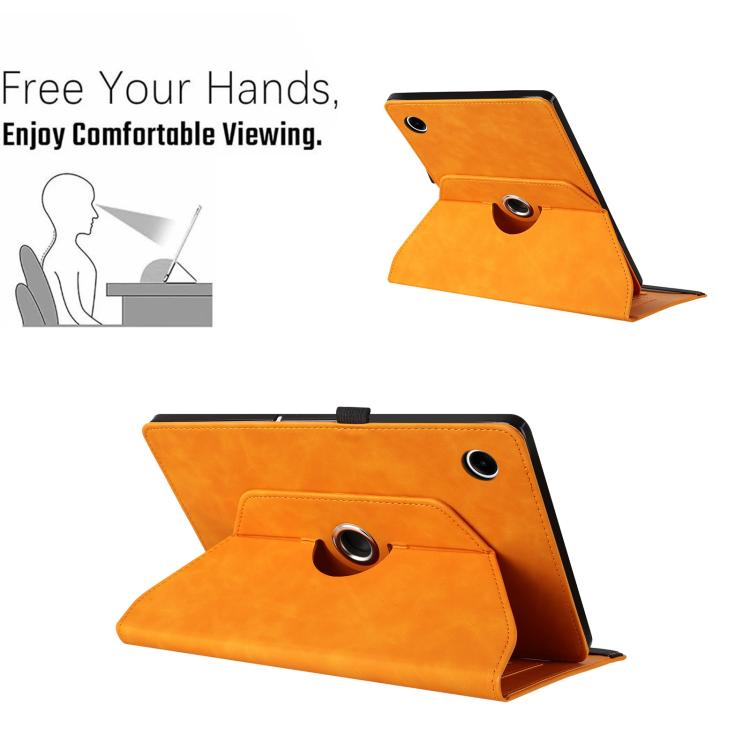 For Samsung Galaxy Tab A11+ / A9+ Smile Embossed Rotation Holder Leather Smart Tablet Case