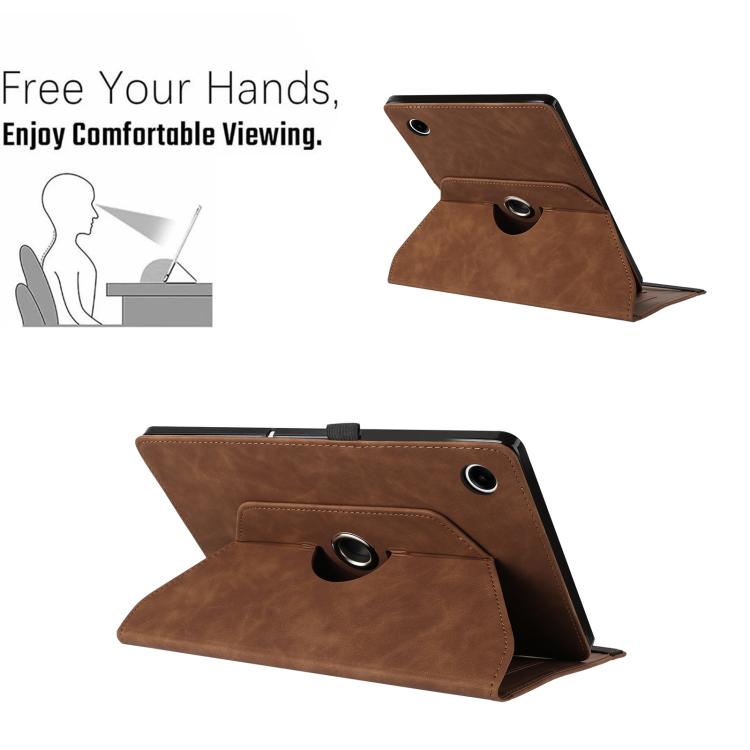 For Samsung Galaxy Tab A11+ / A9+ Smile Embossed Rotation Holder Leather Smart Tablet Case