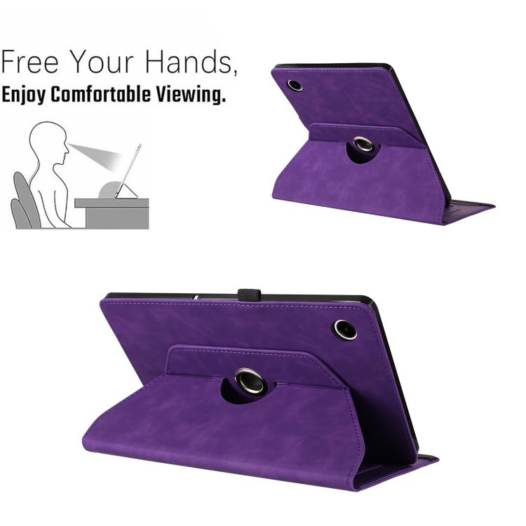 For Samsung Galaxy Tab A11+ / A9+ Smile Embossed Rotation Holder Leather Smart Tablet Case