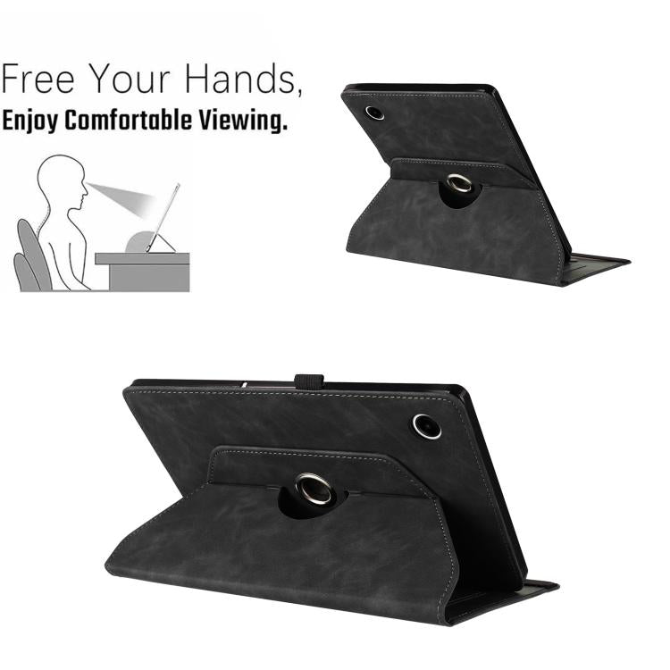 For Samsung Galaxy Tab A11+ / A9+ Smile Embossed Rotation Holder Leather Smart Tablet Case