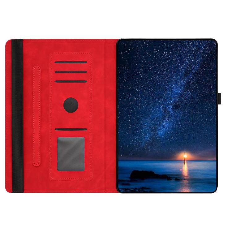 For Samsung Galaxy Tab S10 FE / S9 Smile Embossed Rotation Holder Leather Smart Tablet Case