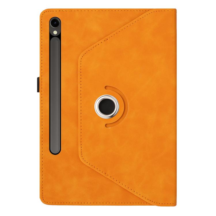 For Samsung Galaxy Tab S10 FE / S9 Smile Embossed Rotation Holder Leather Smart Tablet Case