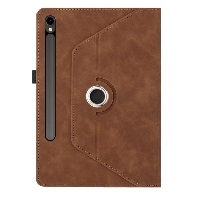 For Samsung Galaxy Tab S10 FE / S9 Smile Embossed Rotation Holder Leather Smart Tablet Case