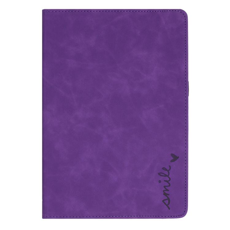 For Samsung Galaxy Tab S10 FE / S9 Smile Embossed Rotation Holder Leather Smart Tablet Case