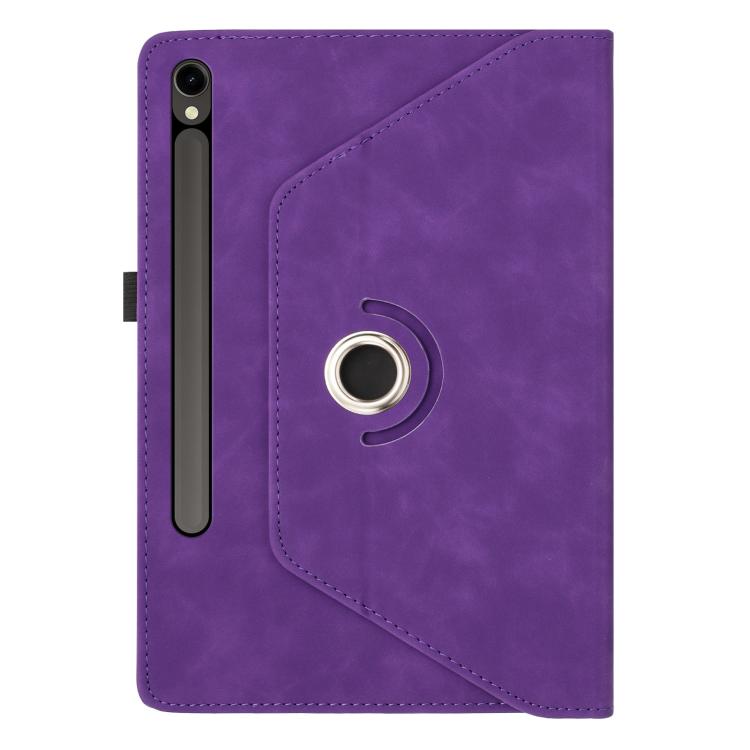 For Samsung Galaxy Tab S10 FE / S9 Smile Embossed Rotation Holder Leather Smart Tablet Case