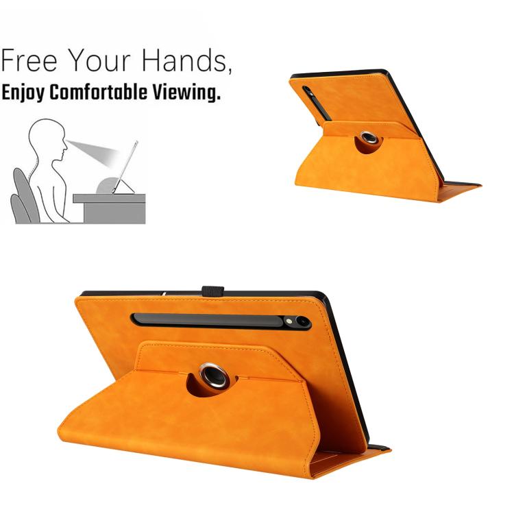 For Samsung Galaxy Tab S10+ / S9 FE+ Smile Embossed Rotation Holder Leather Smart Tablet Case