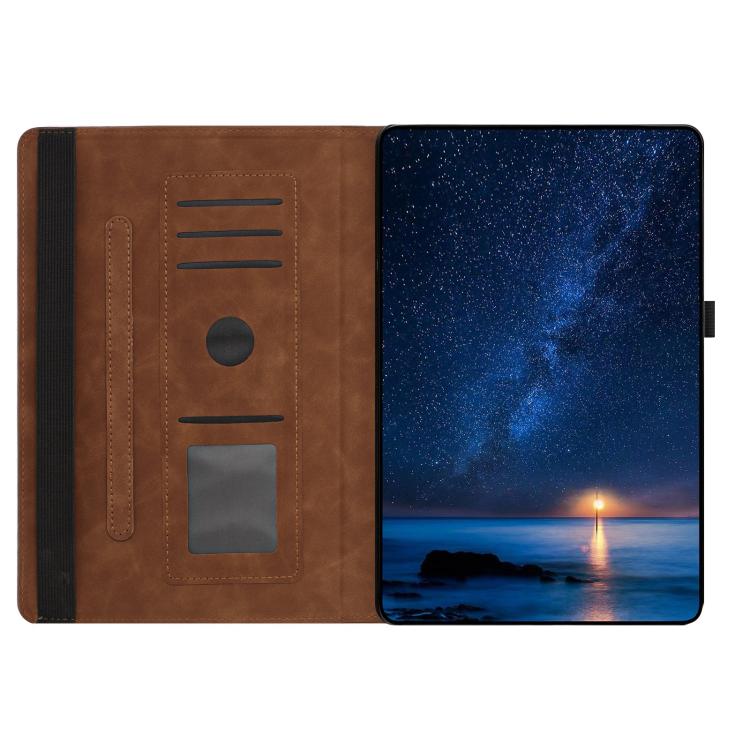 For Samsung Galaxy Tab S10+ / S9 FE+ Smile Embossed Rotation Holder Leather Smart Tablet Case