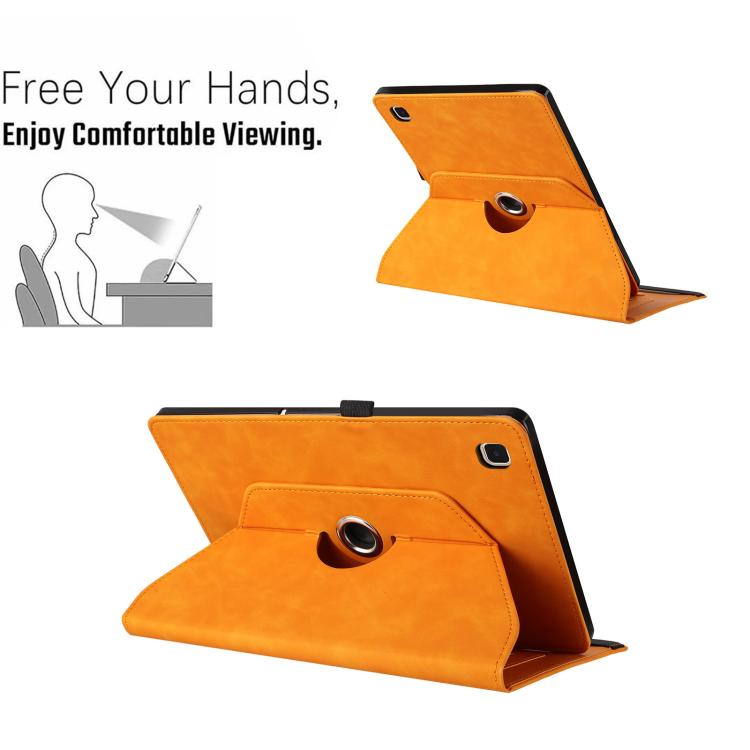 For Samsung Galaxy Tab S6 Lite 2024 Smile Embossed Rotation Holder Leather Smart Tablet Case