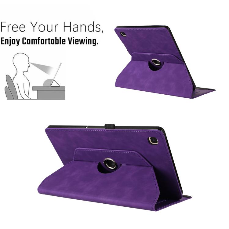 For Samsung Galaxy Tab A7 2020 Smile Embossed Rotation Holder Leather Smart Tablet Case