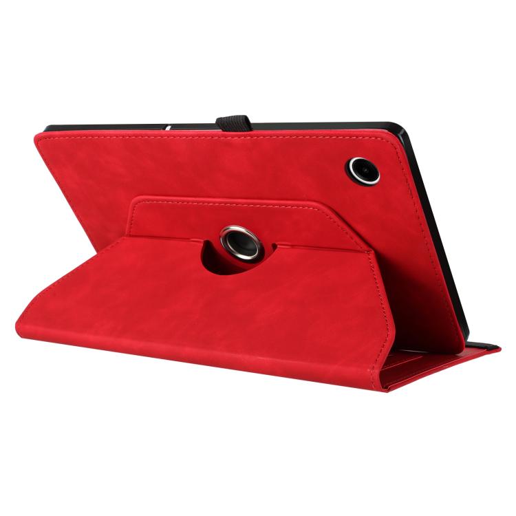 For Samsung Galaxy Tab A11 / A9 Smile Embossed Rotation Holder Leather Tablet Case