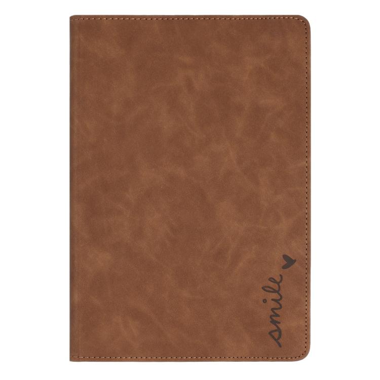 For Samsung Galaxy Tab A11 / A9 Smile Embossed Rotation Holder Leather Tablet Case