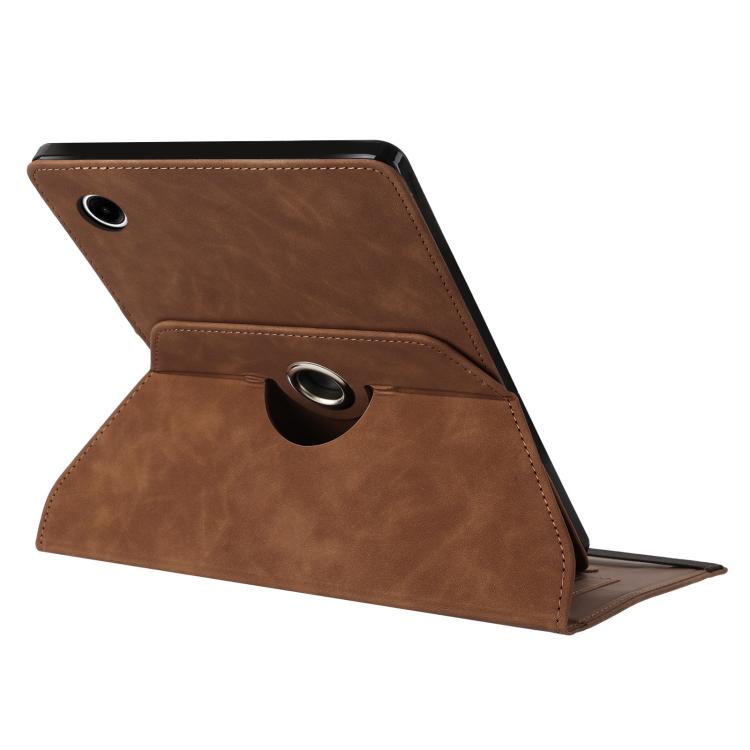 For Samsung Galaxy Tab A11 / A9 Smile Embossed Rotation Holder Leather Tablet Case