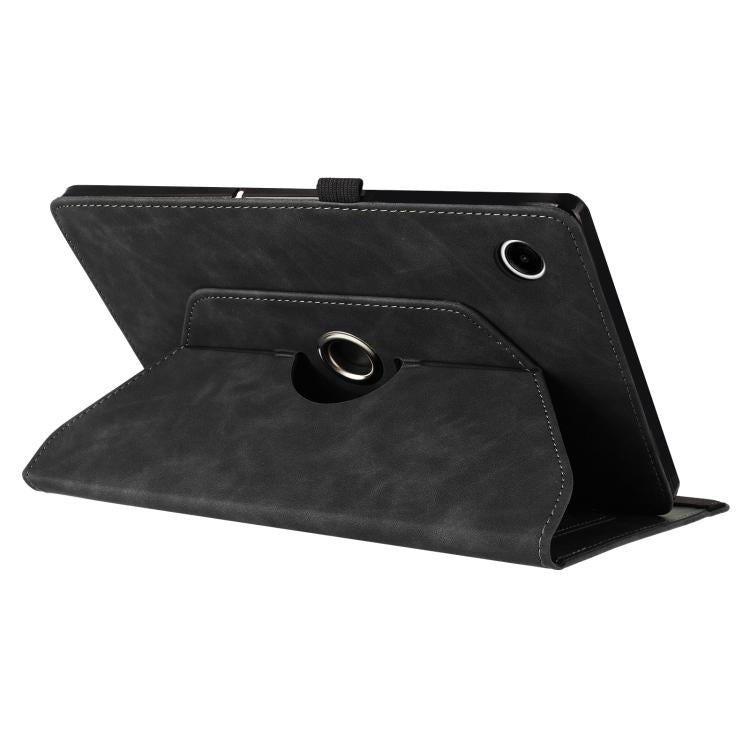 For Samsung Galaxy Tab A11 / A9 Smile Embossed Rotation Holder Leather Tablet Case