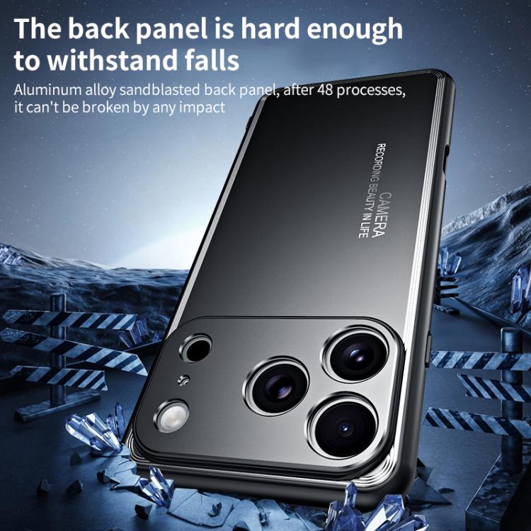 For iPhone 17 Frosted Metal Phone Case