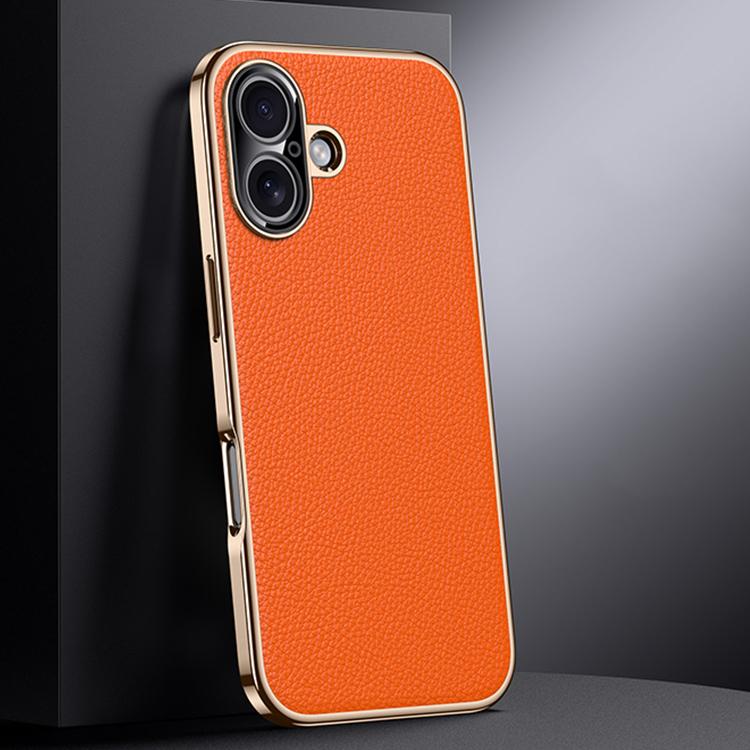 For iPhone 17 Genuine Leather PC Phone Case
