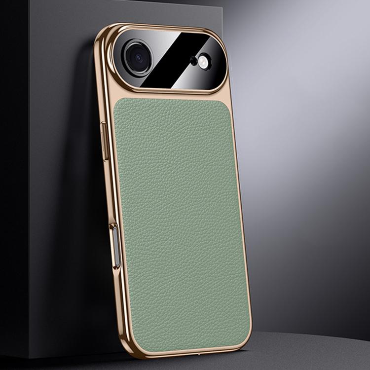 For iPhone Air Genuine Leather PC Phone Case