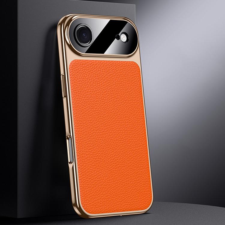 For iPhone Air Genuine Leather PC Phone Case