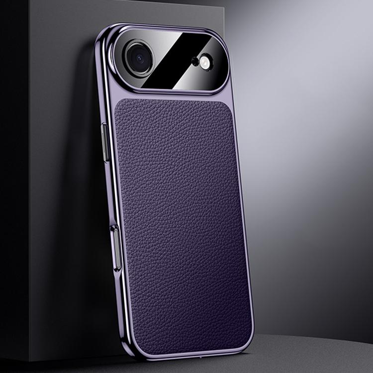 For iPhone Air Genuine Leather PC Phone Case